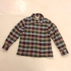 Geoffrey Beene Sport 8 Jacket Shirt Multi Colour Check Pockets Button Excellent